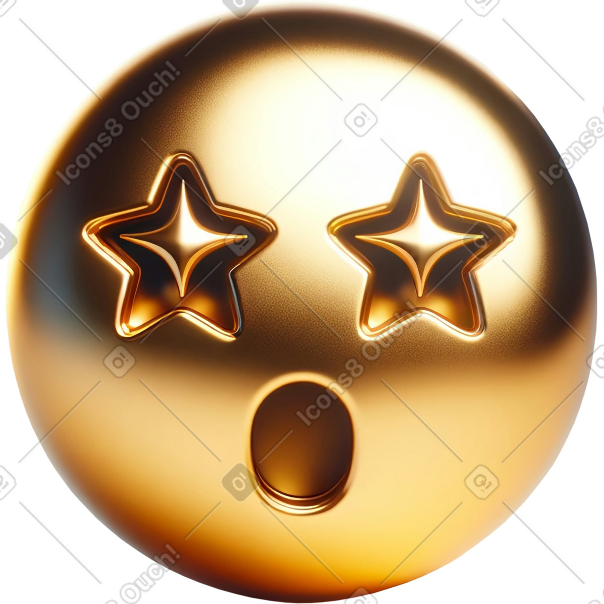 Star struck emoji illustration in 3D Mini style download in PNG, SVG