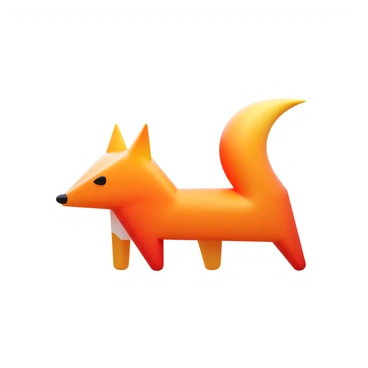 A sleek logo design featuring a "stylized fox" in vibrant orange and subtle gradients. The fox has a streamlined body with angular shapes and a pointed snout. The eyes of the fox are sharp and attentive, conveying intelligence. The overall design is minimalistic, with clean lines and a modern aesthetic. The fox is set against a simple, contrasting background to enhance its visibility.