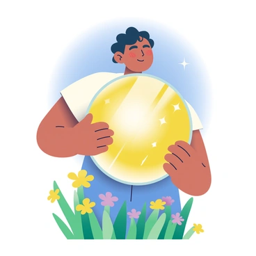 A person holding a mirror reflecting sunlight, symbolizing honesty and truth