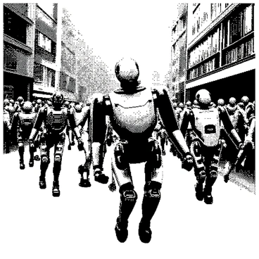A lively parade takes place with a variety of robotic pets on display. Each pet features a unique design, showcasing distinct shapes and patterns. Some are sleek and streamlined, while others are more angular and boxy. The robotic pets are in motion, displaying various movements such as rolling, walking, and jumping. Each pet is adorned with intricate details, including gears and lights that reflect their advanced technology. The scene captures the excitement of the parade, with a diverse crowd watching in amazement.
