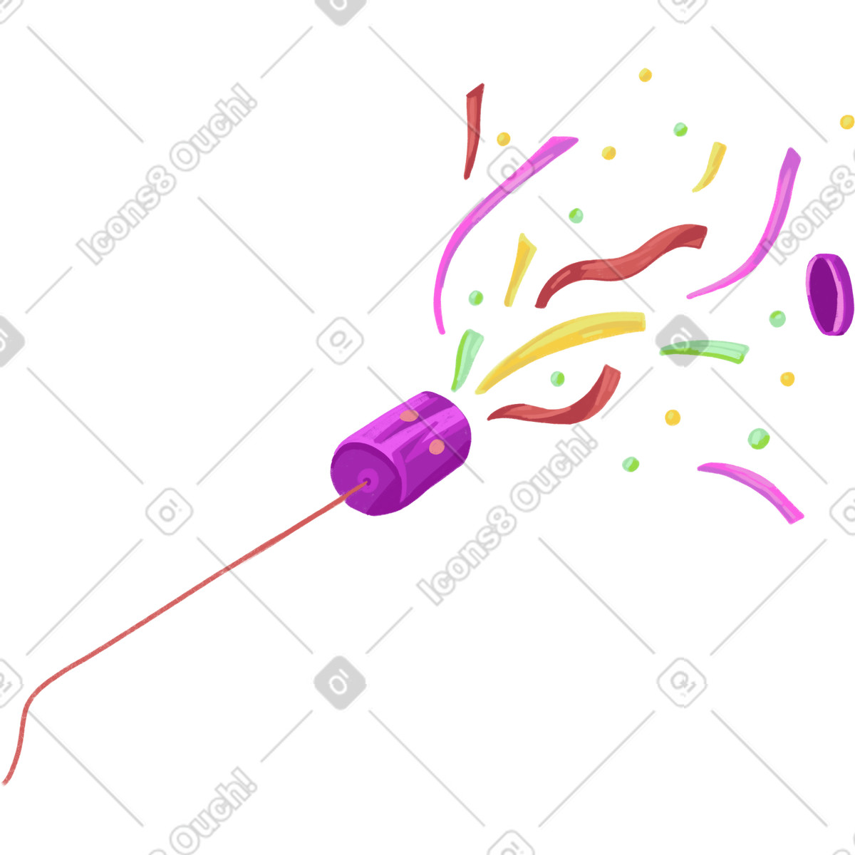 Confetti popper illustration in Atomic style download in PNG, SVG