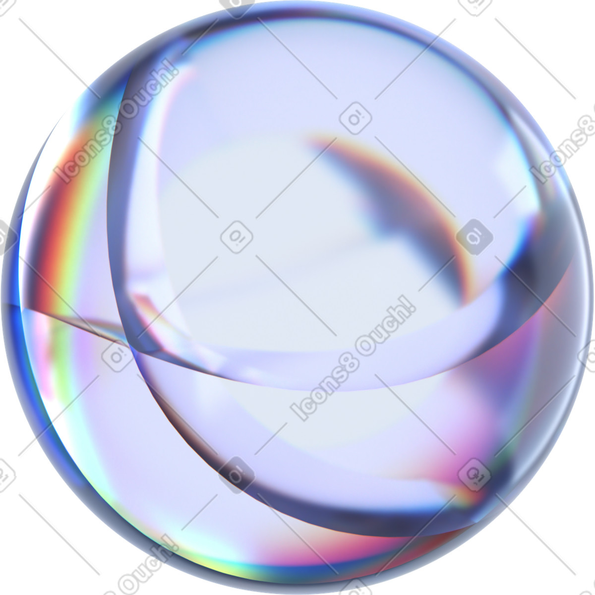 Ilustración Abstract glassy sphere with dispersion lines en estilo 3D a descargar en PNG y SVG