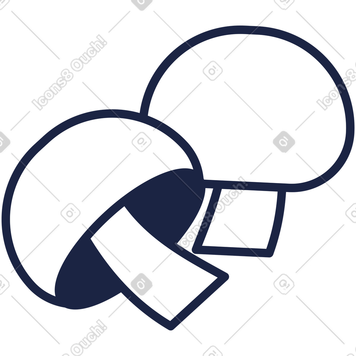 Illustration Champignons dans le style Urban Line à télécharger aux formats PNG, SVG