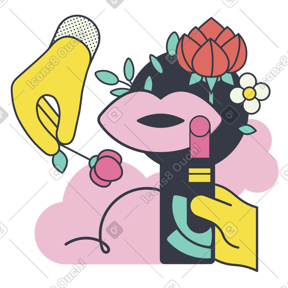 Prodotti per il trucco e la bellezza illustrazione in stile Abstract scarica in PNG, SVG