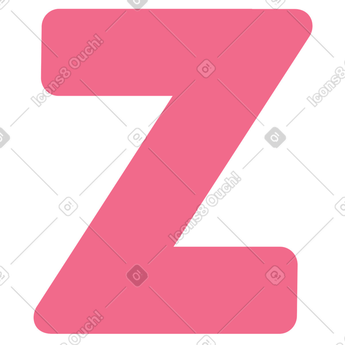 Lettera z succosa illustrazione in stile Juicy scarica in PNG, SVG