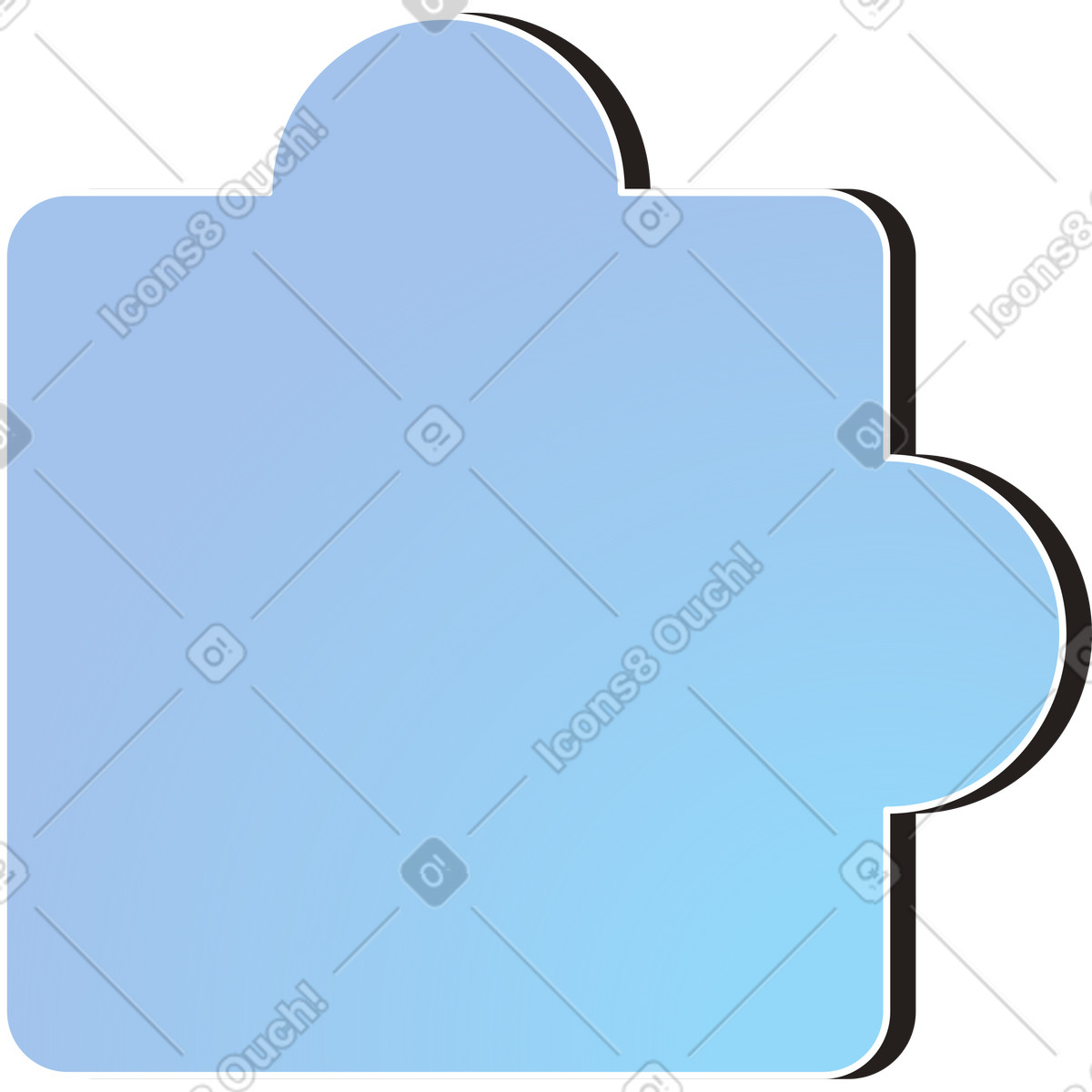 Puzzle blue illustration in Like style download in PNG, SVG