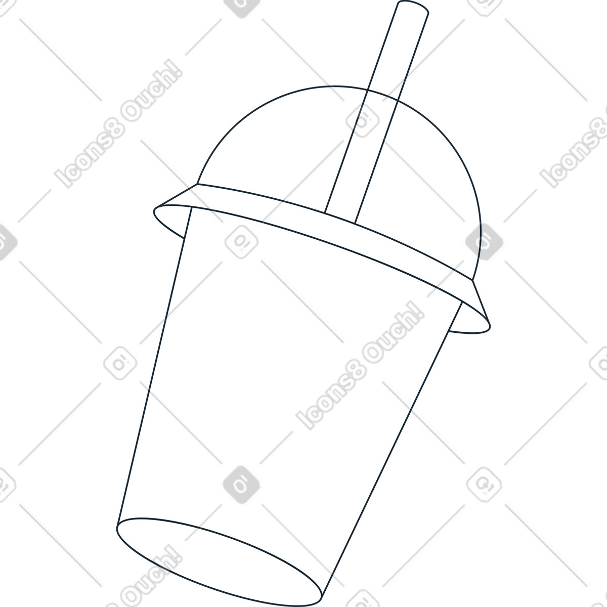 Plastic cup illustration in Indigo style download in PNG, SVG