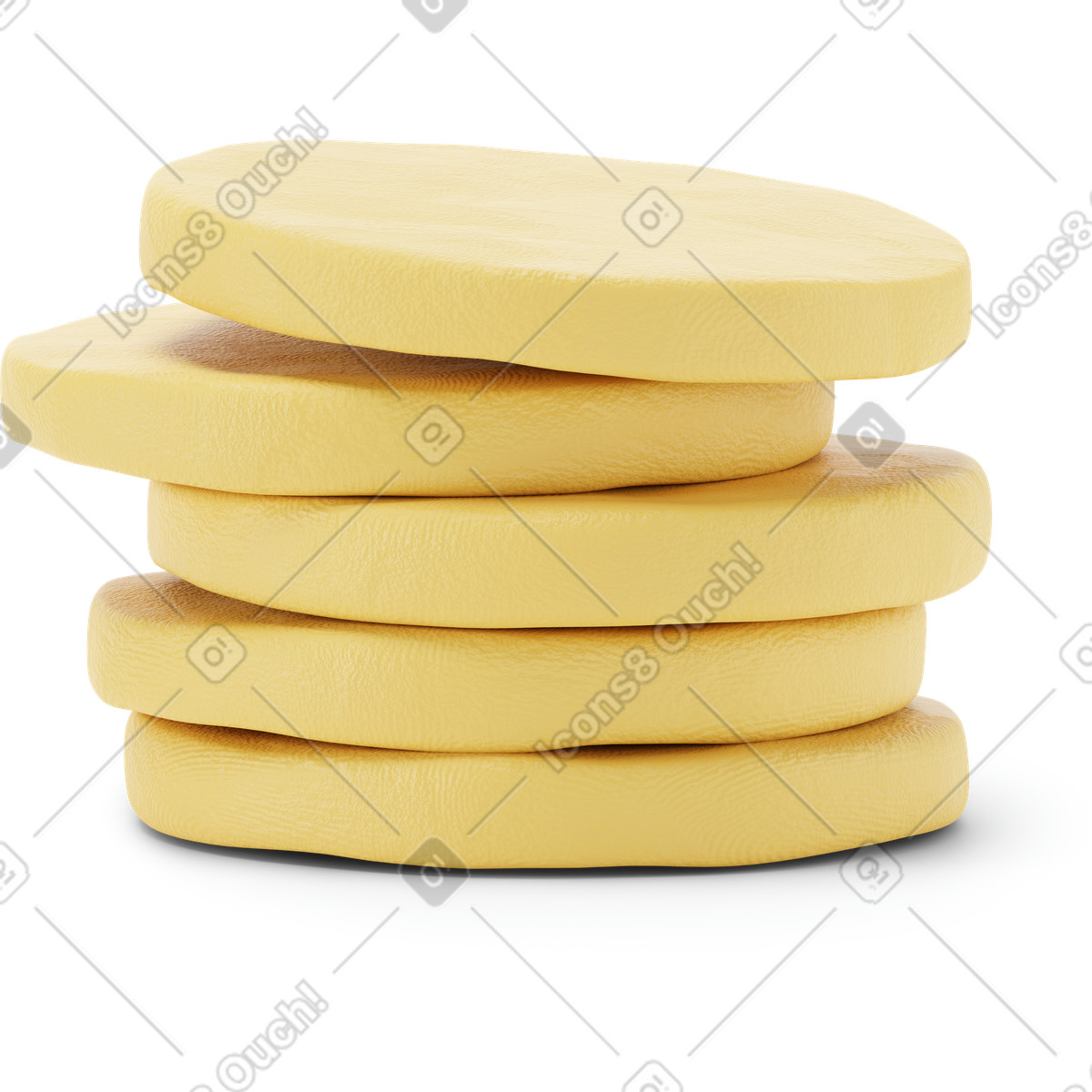 Illustration Tas de pièces dans le style 3D Stripy à télécharger aux formats PNG, SVG