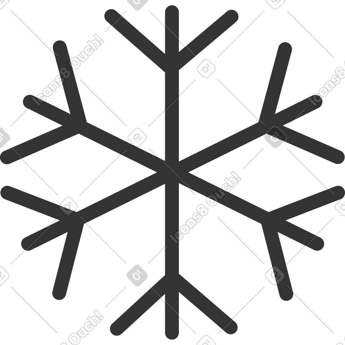 Schneeflocke-Illustration im Crayon-Stil als Download in PNG, SVG