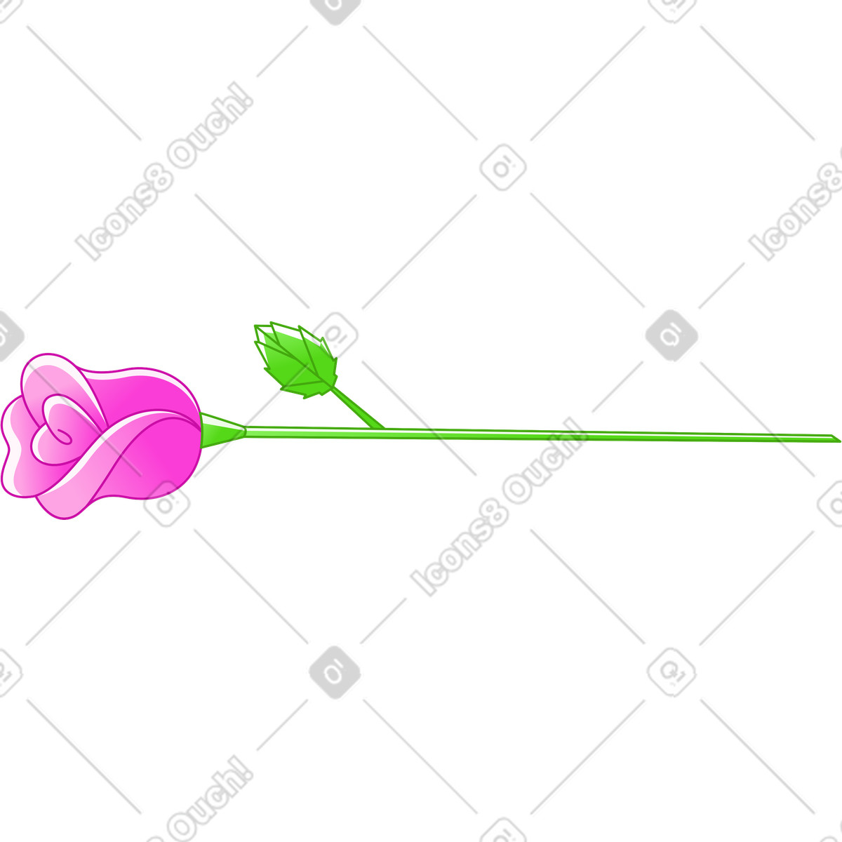 Blume-Illustration im Rainbow-Stil als Download in PNG, SVG