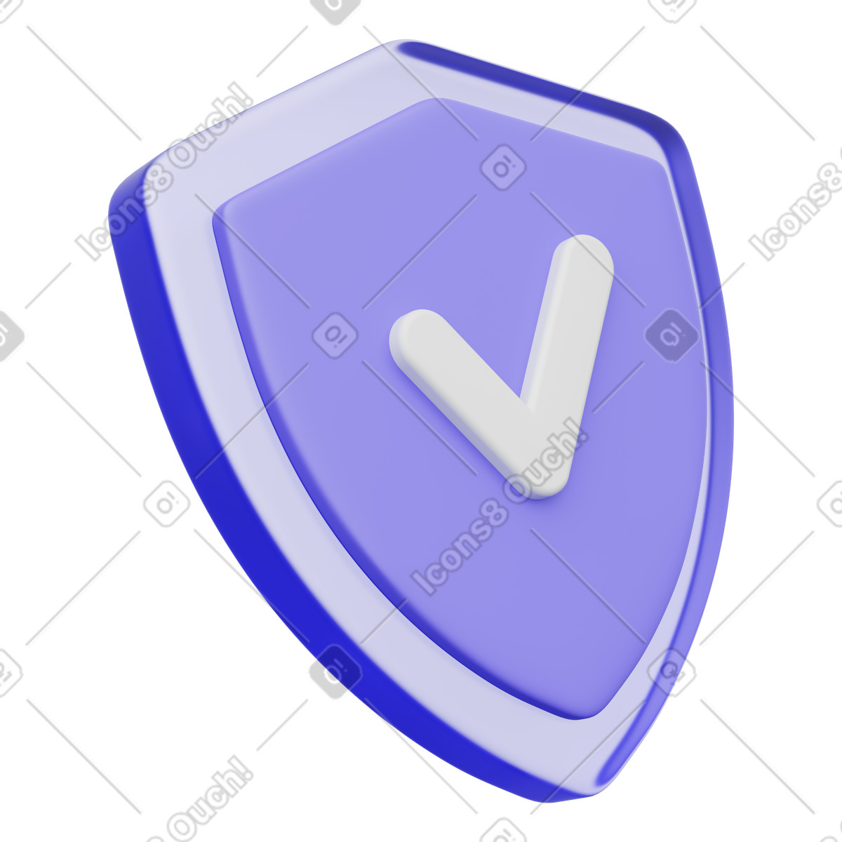 Ilustración Shield with checkmark, security approval verification en estilo 3D Playful a descargar en PNG y SVG