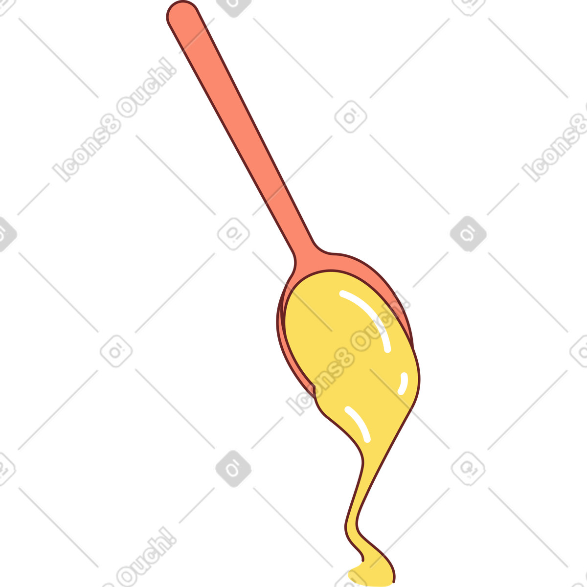 Illustration Cuillère avec du miel dans le style Storyline à télécharger aux formats PNG, SVG