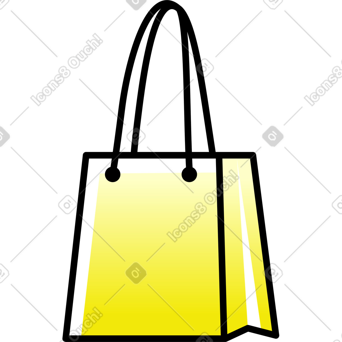 Ilustración Bolsa de compras amarilla en estilo Pocus a descargar en PNG y SVG
