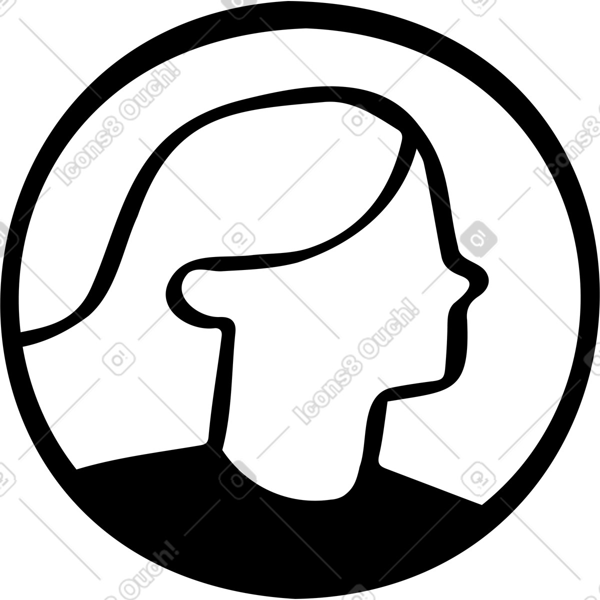 Ilustración Avatar de mujer en estilo Journal a descargar en PNG y SVG
