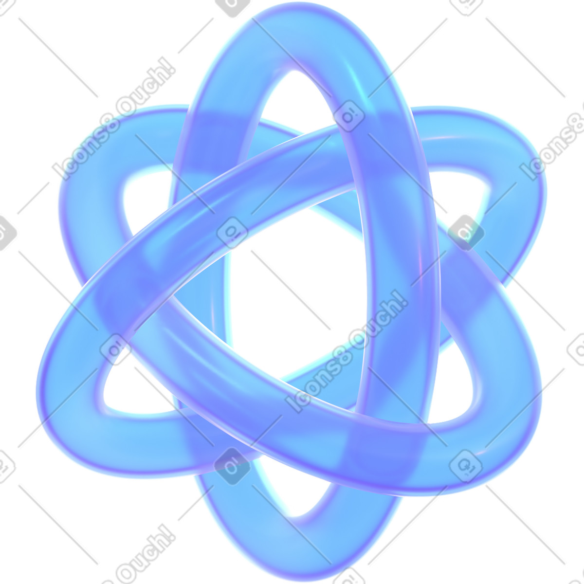 유리 원자 illustration in 3D Glassy style download in PNG, SVG