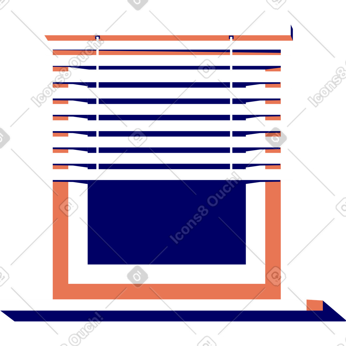 Hintergrundfenster orange-Illustration im Lounge-Stil als Download in PNG, SVG
