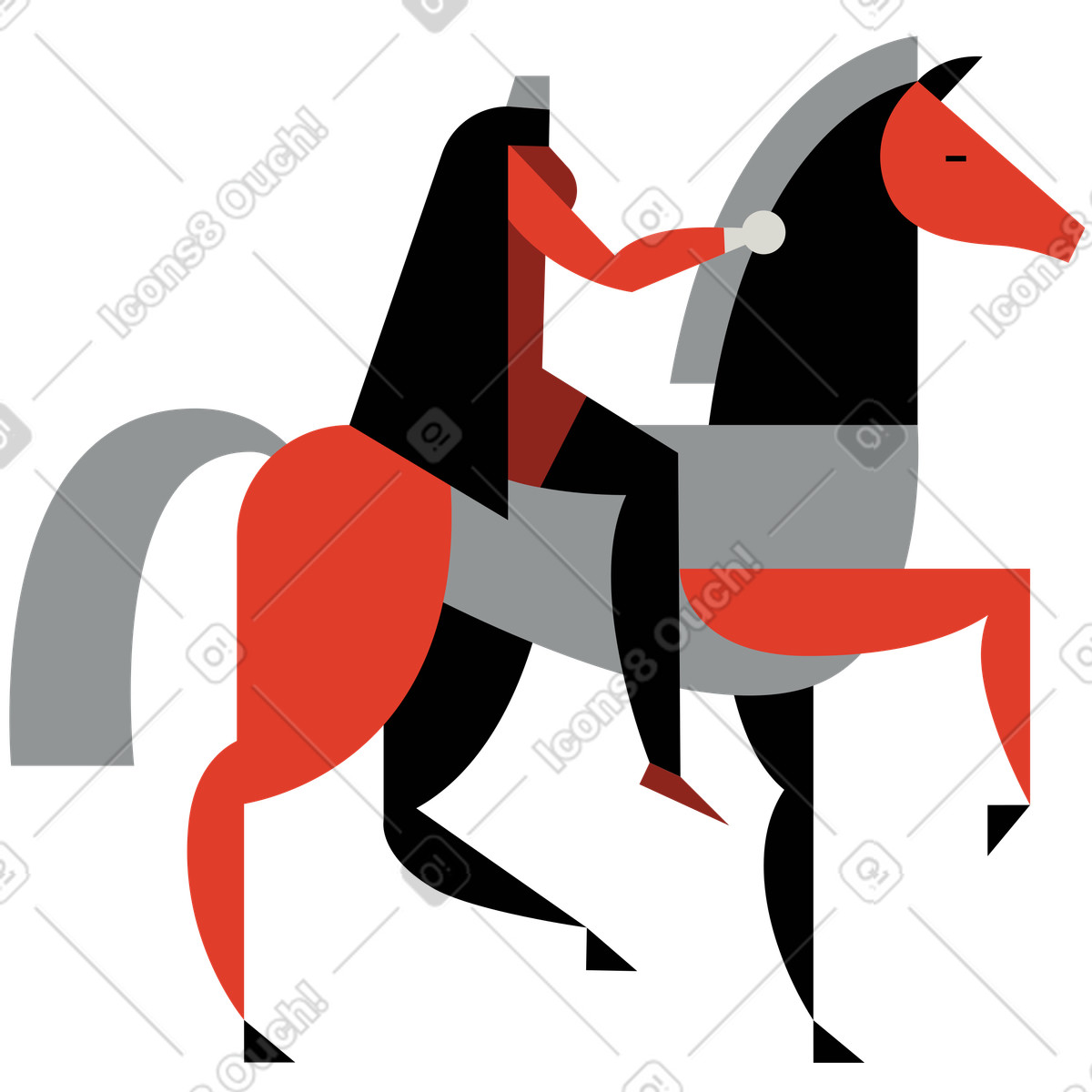 下载 Burgundy 风格的 The headless horseman 插画，支持 PNG、SVG 格式