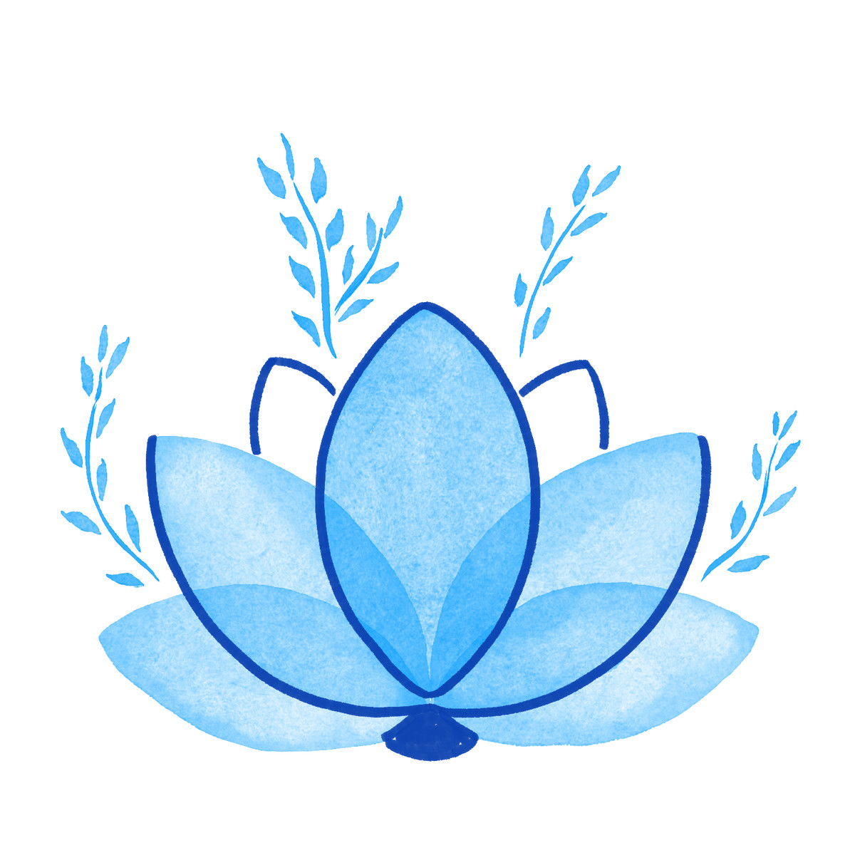 Illustration La fleur de lotus est un symbole méditation, calme et paix intérieure. dans le style Tint à télécharger aux formats PNG, SVG