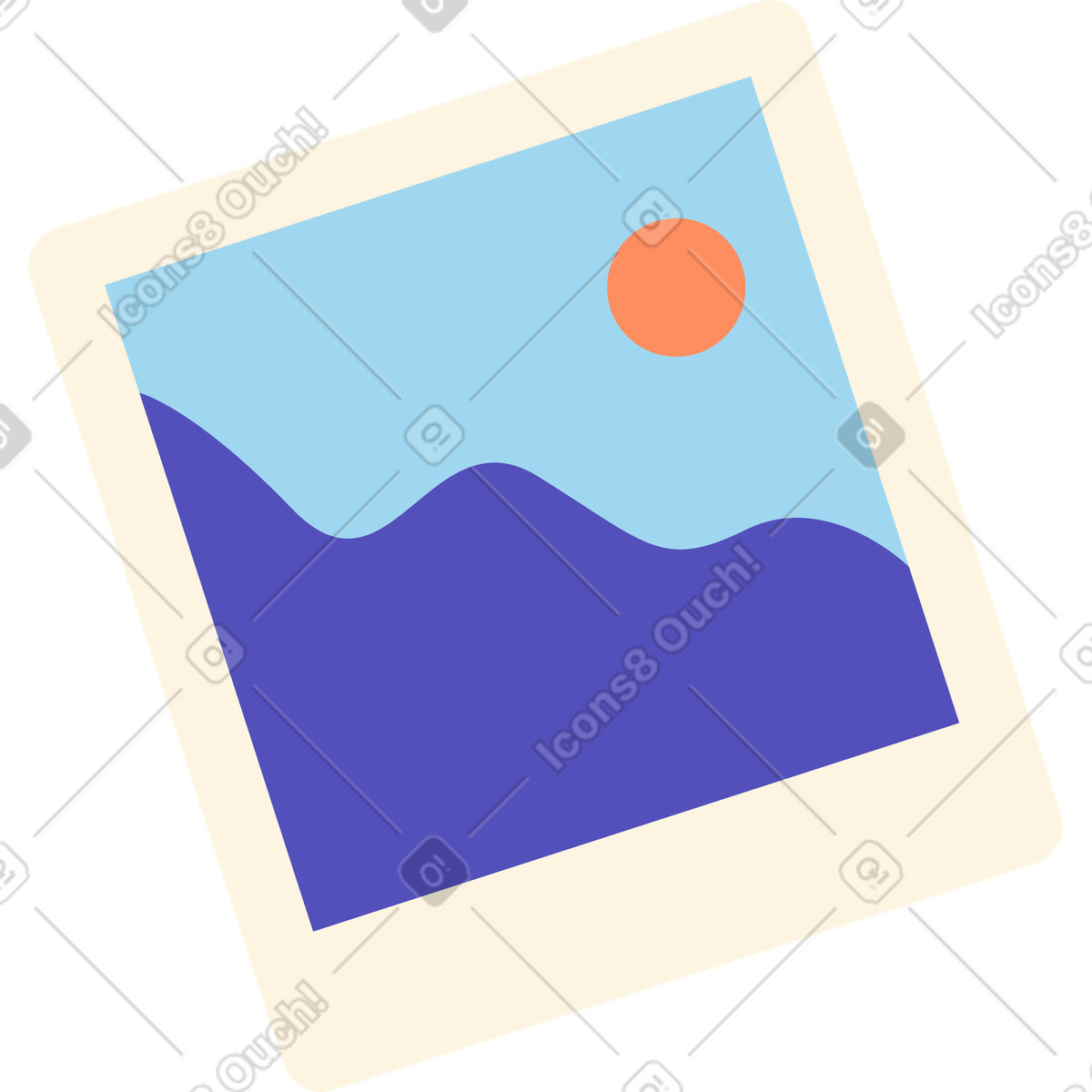 Ilustración Blue polaroid image placeholder en estilo Simplistic a descargar en PNG y SVG
