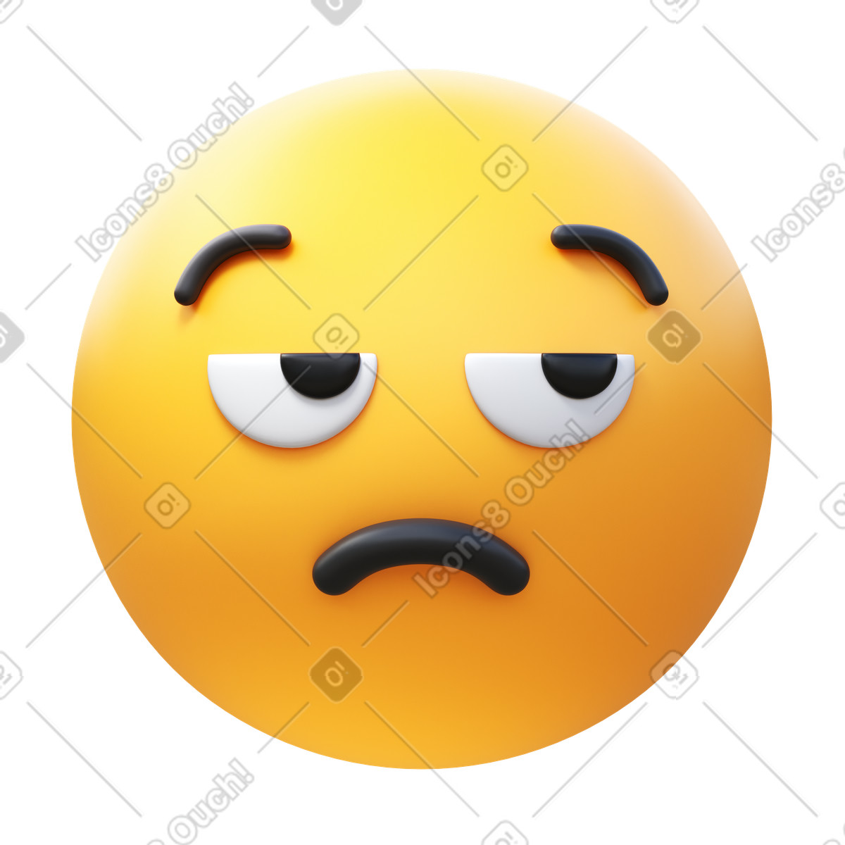Unamused face illustration showcasing grumpy clipart in unique graphics style