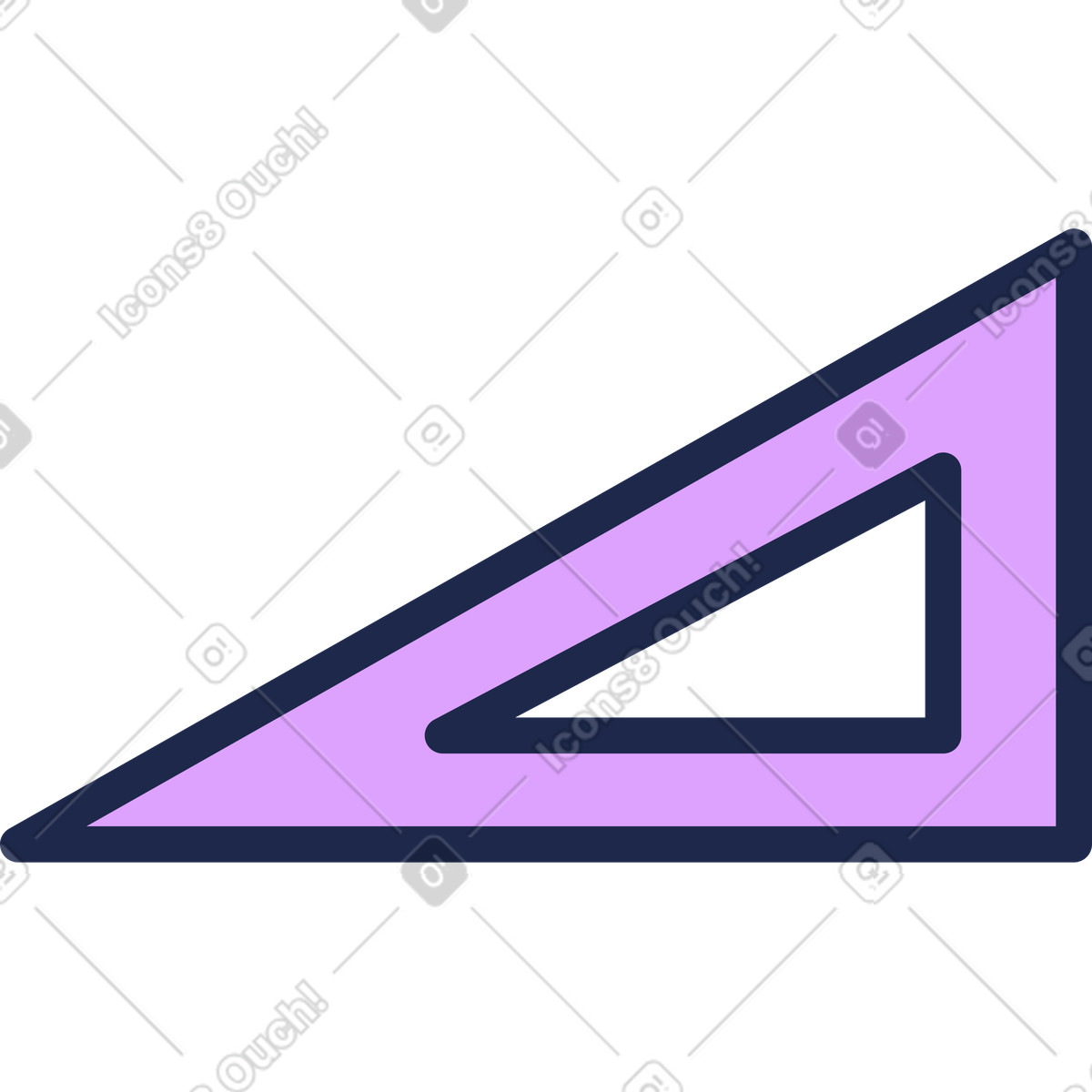 Ruler triangle illustration in Outline style download in PNG, SVG
