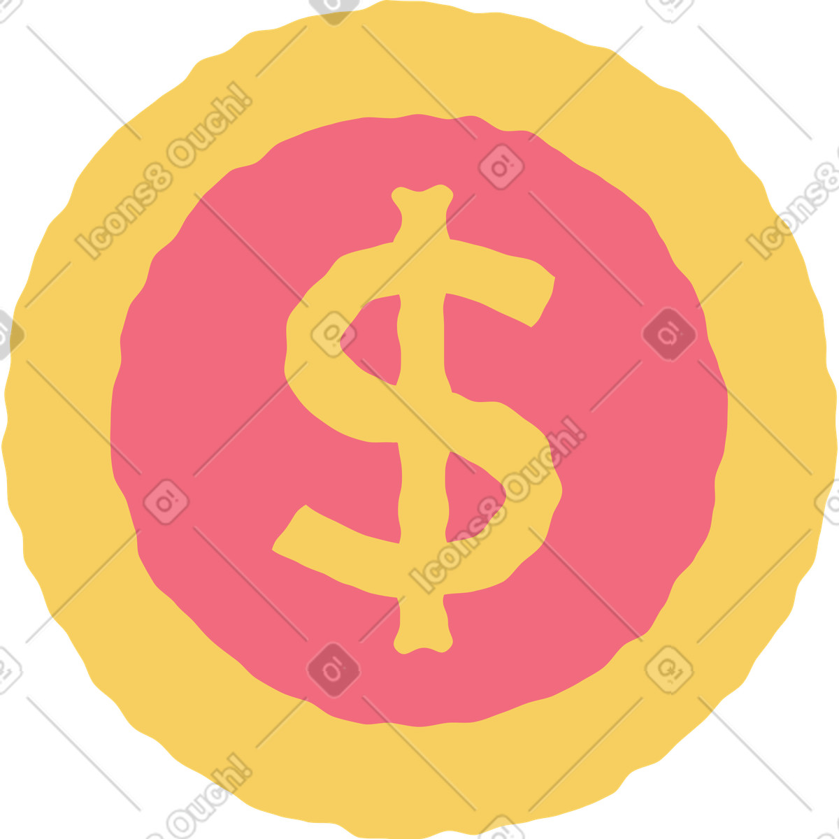 Dollaro illustrazione in stile Pablo scarica in PNG, SVG