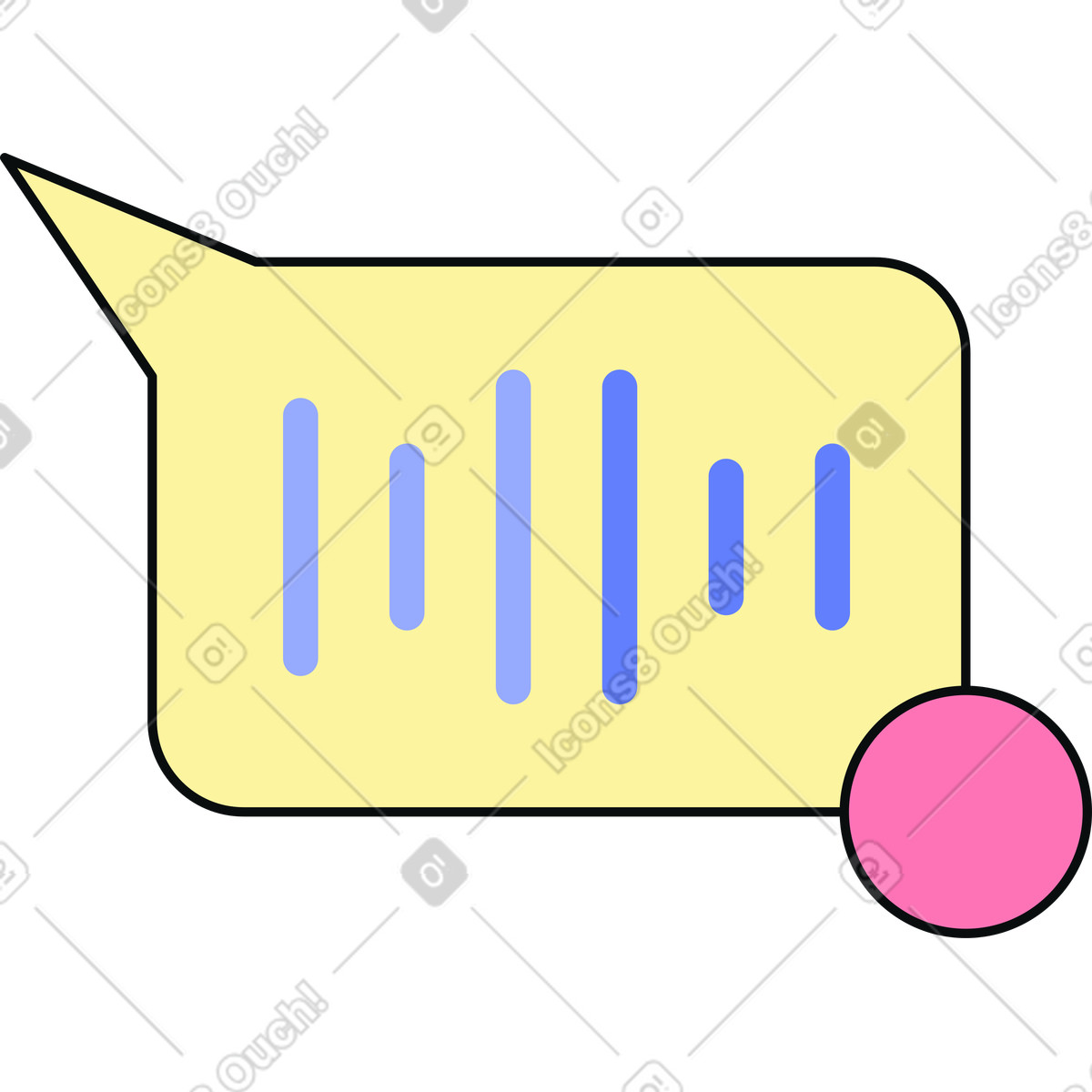 Illustration Bulle avec message vocal dans le style Teko à télécharger aux formats PNG, SVG