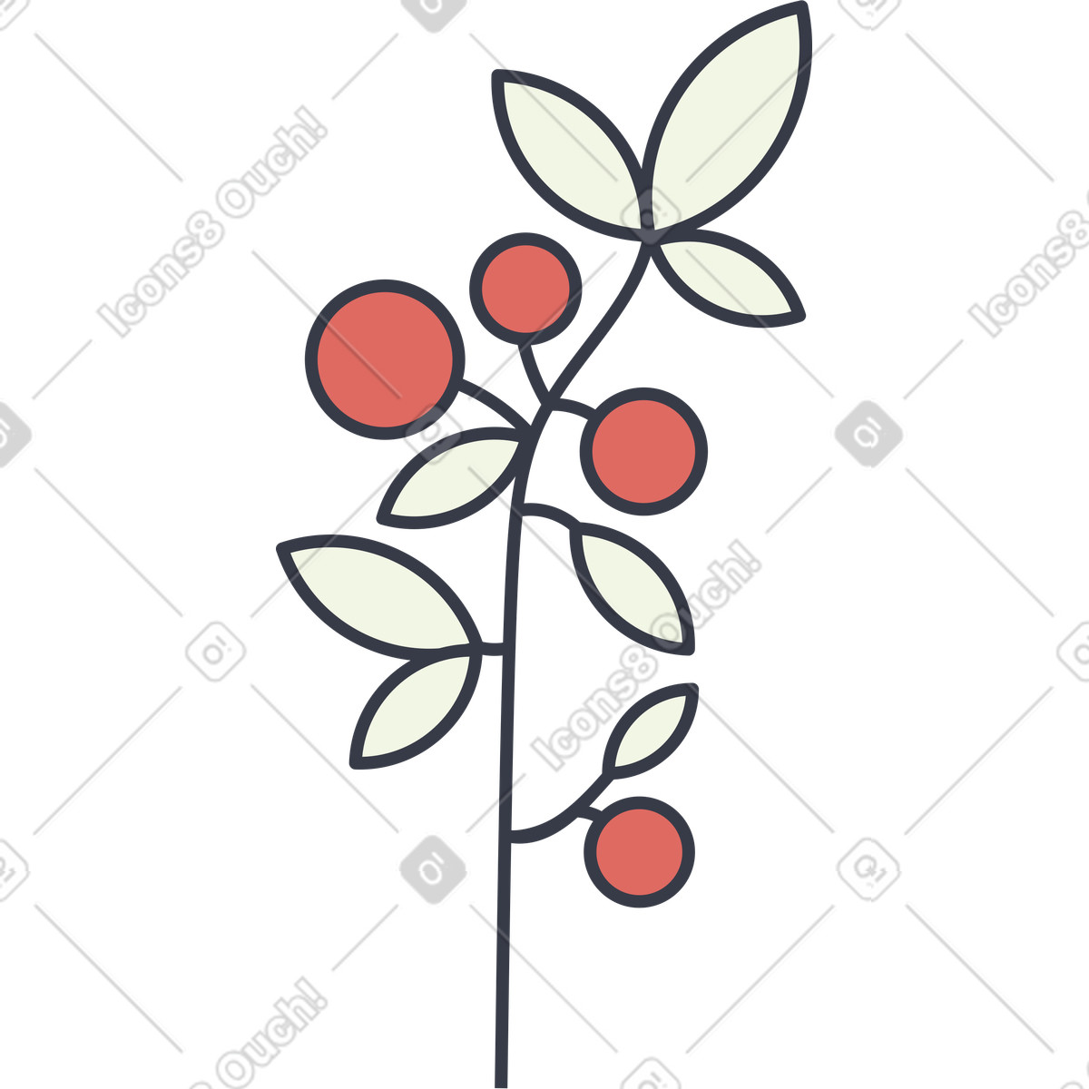 Cespuglio di bacche illustrazione in stile Abstract scarica in PNG, SVG