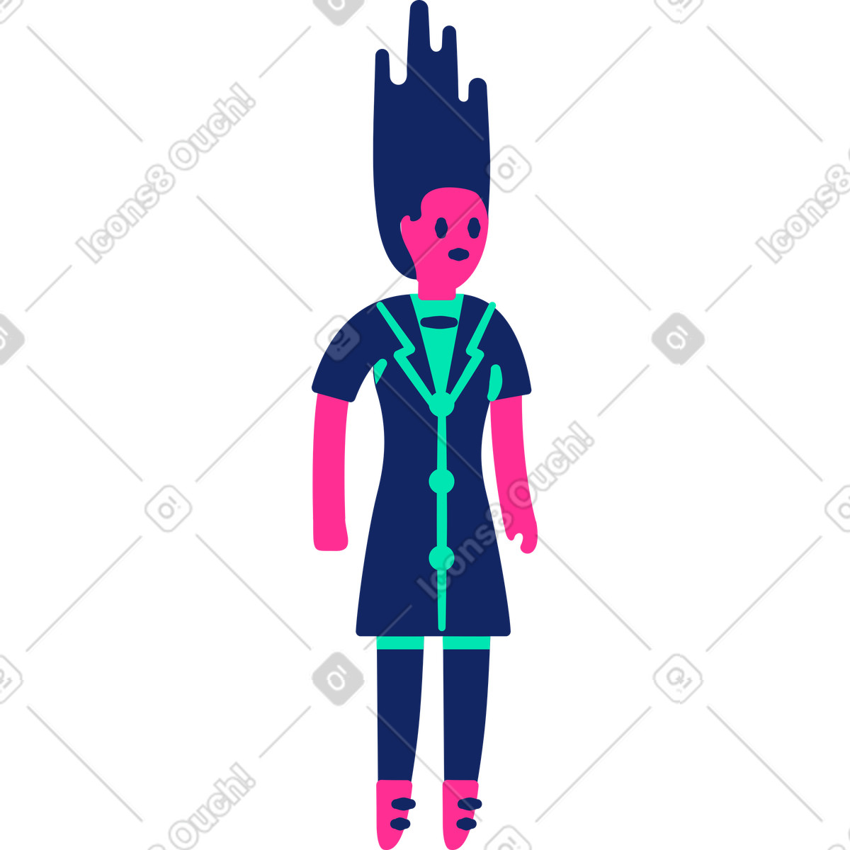Cyborg スタイルの 女の子 のイラストをPNG、SVG形式でダウンロード