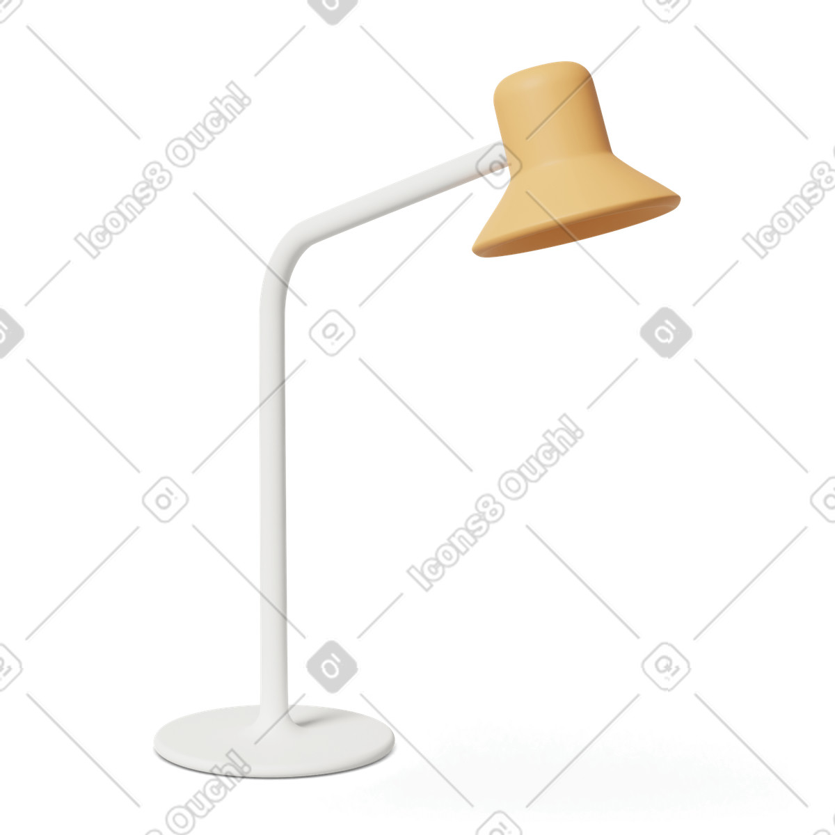 3D Casual life スタイルの Orange desk lamp のイラストをPNG、SVG形式でダウンロード