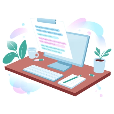 A digital tips sheet is displayed on a wooden desk, showcasing various strategies for hosting a successful webinar remotely. The tips are organized in clear bullet points with each point presented in a colorful font. Surrounding the tips sheet, there are office supplies such as a laptop, a notepad with a pen, and a cup of coffee. The background features a soft gradient of pastel colors, creating a calming atmosphere. A potted plant is positioned next to the desk, adding a touch of greenery to the scene.