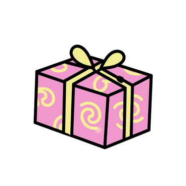 A tiny gift box, no bigger than a finger, is placed at the center of the image. The box is wrapped in shiny, metallic red paper, adorned with intricate gold patterns that spiral elegantly across the surface. A delicate, golden ribbon wraps around the box, tied in a precise bow on top. The box sits on a smooth, white surface, emphasizing its small size and detailed wrapping.