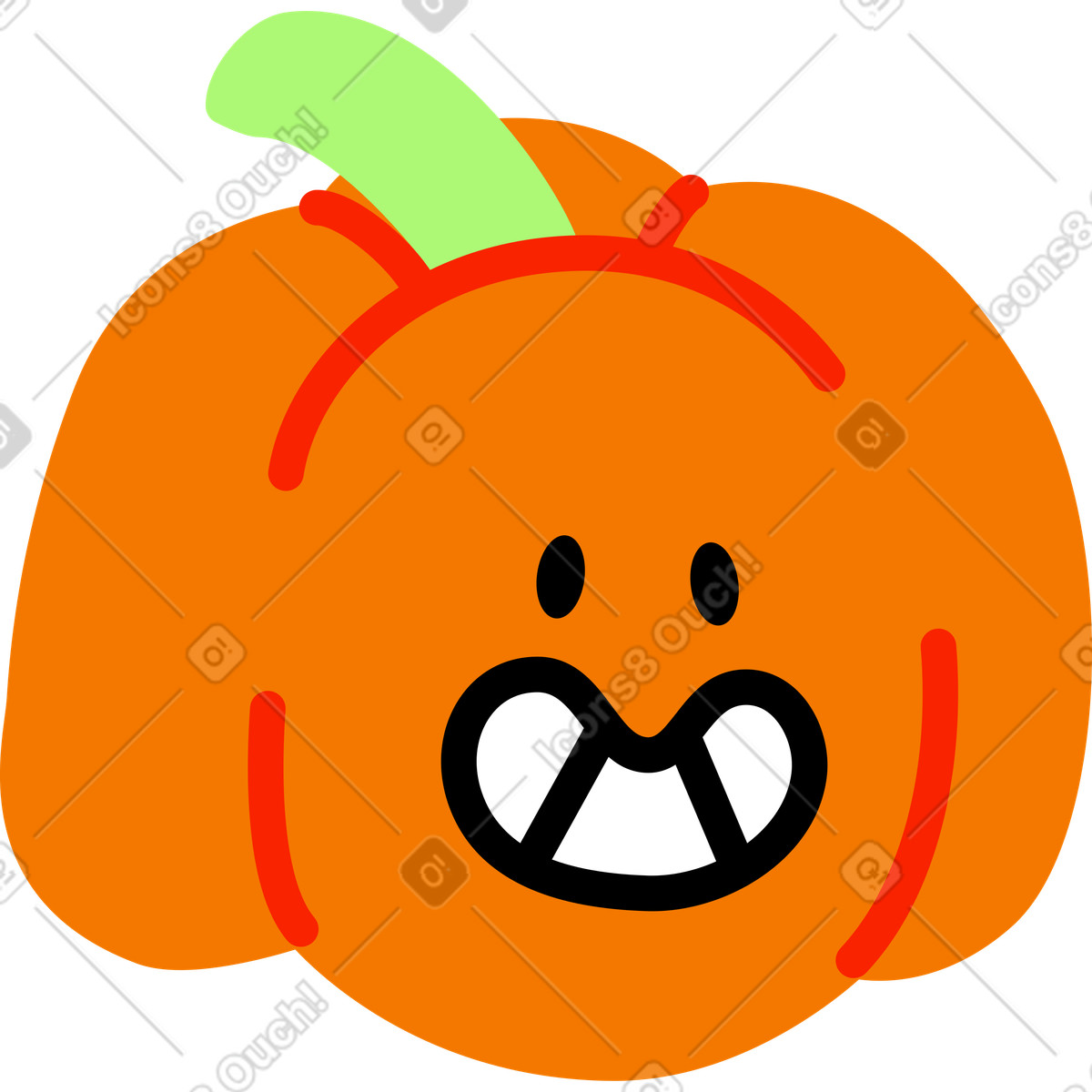 Icona del personaggio della zucca illustrazione in stile Giggle scarica in PNG, SVG