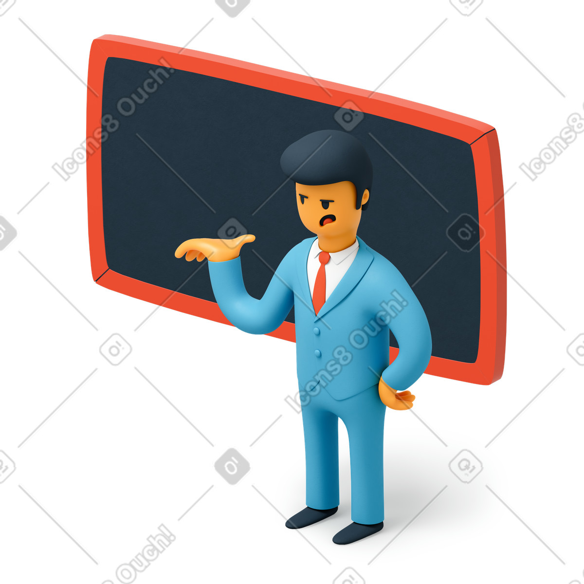 Man in suit standing in front of blackboard illustration lecture clipart images