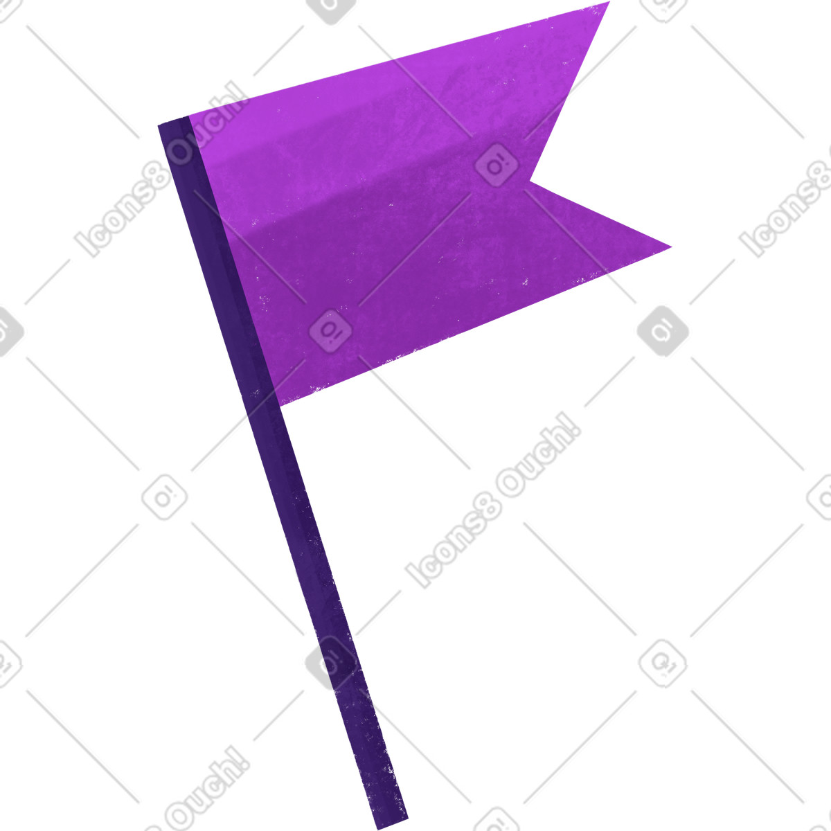 Ilustración Purple flag on a stick en estilo Bonbon descargar en PNG y SVG