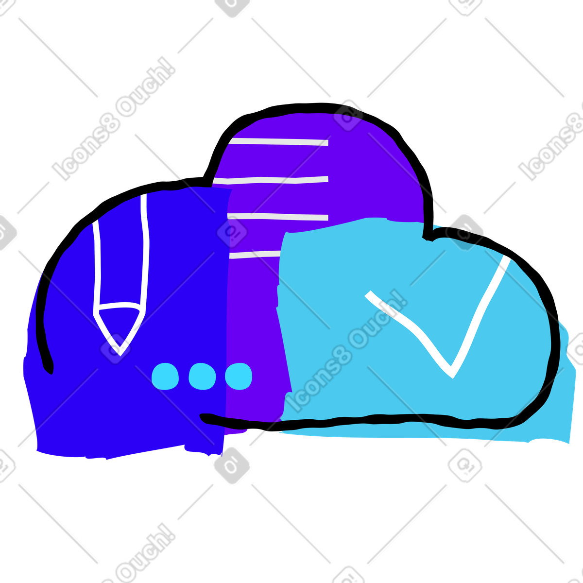 Illustration Cloud with files and verification symbol, Remote storage synchronization dans le style Puzzle à télécharger aux formats PNG, SVG
