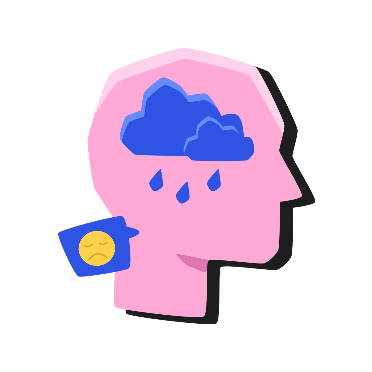 Illustration Problème de santé mentale dans le style Bouncy à télécharger aux formats PNG, SVG