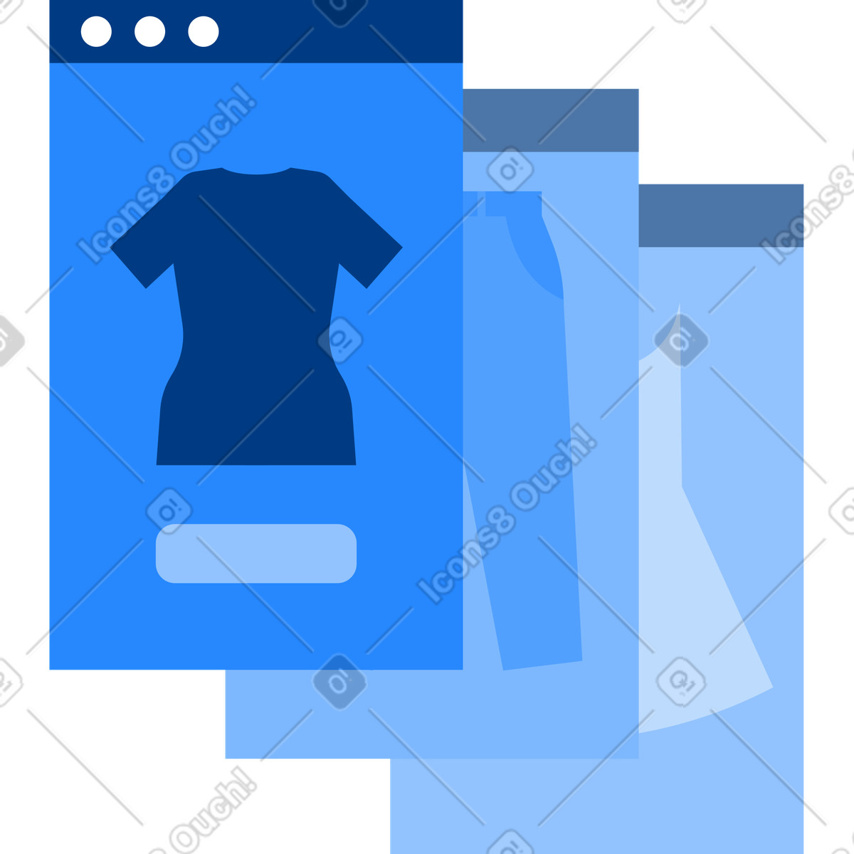 下载 Urban 风格的 带衣服的在线卡片 插画，支持 PNG、SVG 格式