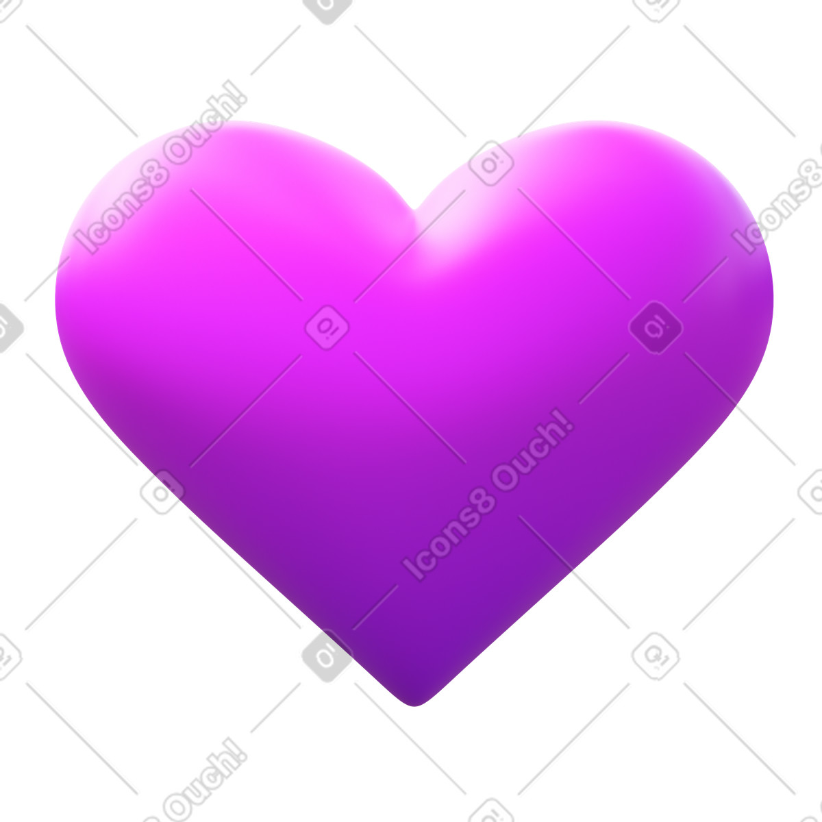 Purple heart illustration in 3D Fluency style download in PNG, SVG