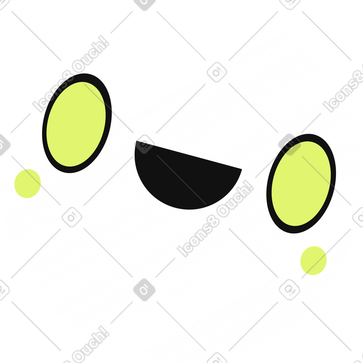 Illustration Balle souriante avec les yeux dans le style Network à télécharger aux formats PNG, SVG