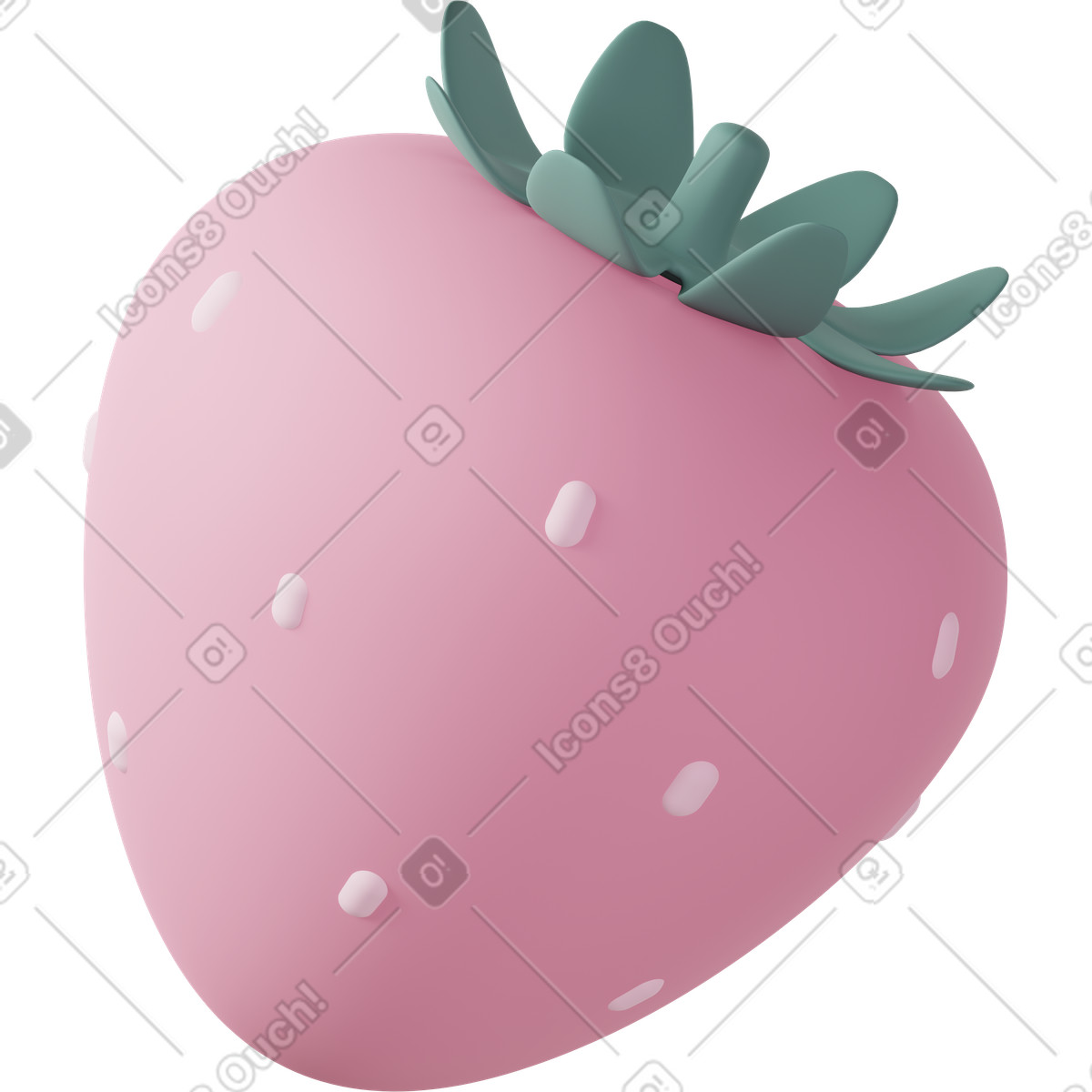Ilustração de Pink strawberry em no estilo 3D Casual life para baixar em PNG, SVG