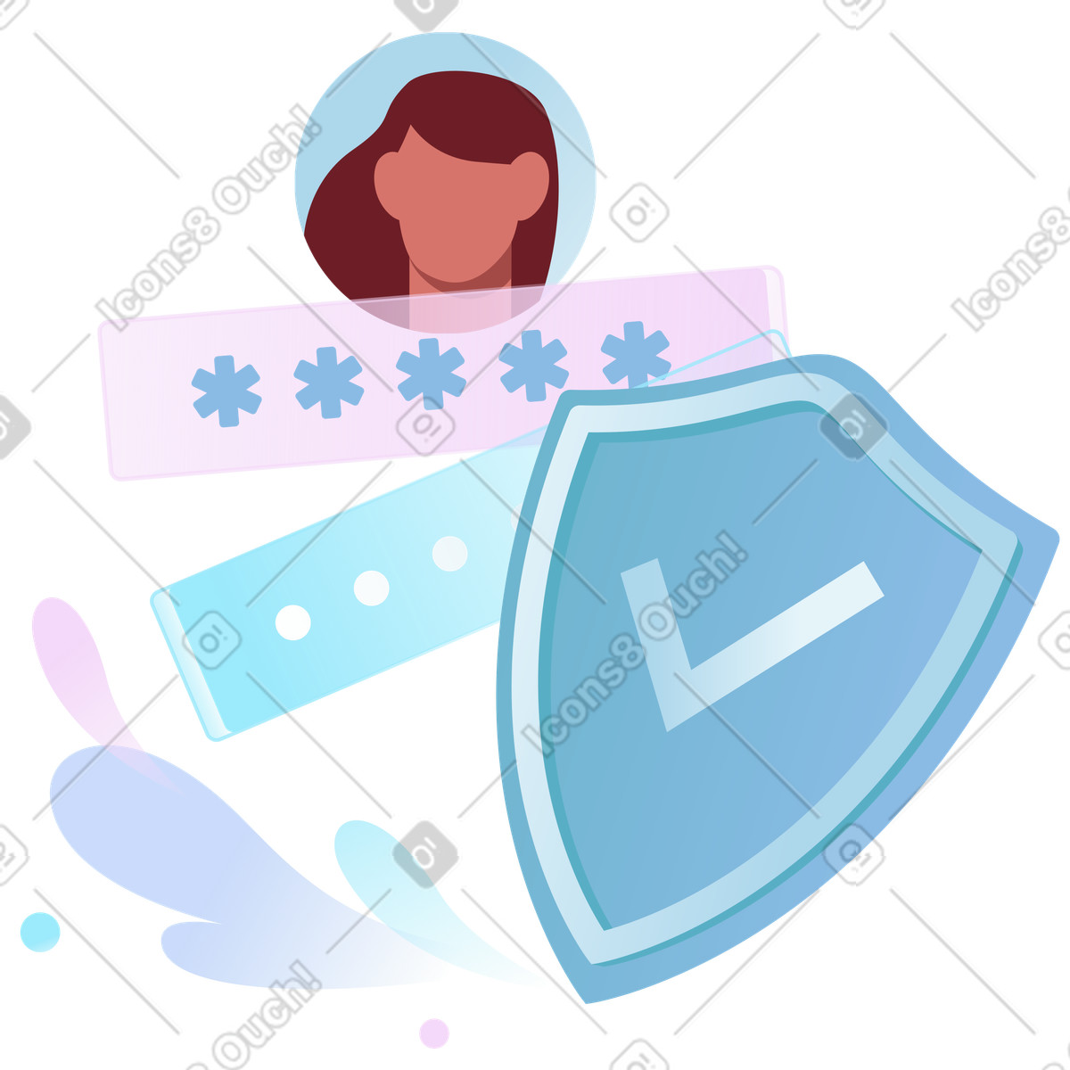 Ilustración Autorización segura y protección con contraseña en estilo Airy a descargar en PNG SVG