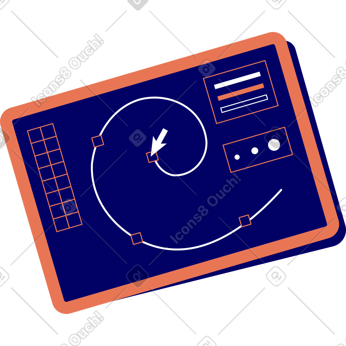 Ilustração de Tablet com gráficos em no estilo Lounge para baixar em PNG, SVG