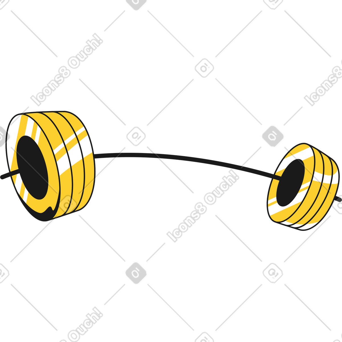 Barbell illustration in Taxi style download in PNG, SVG
