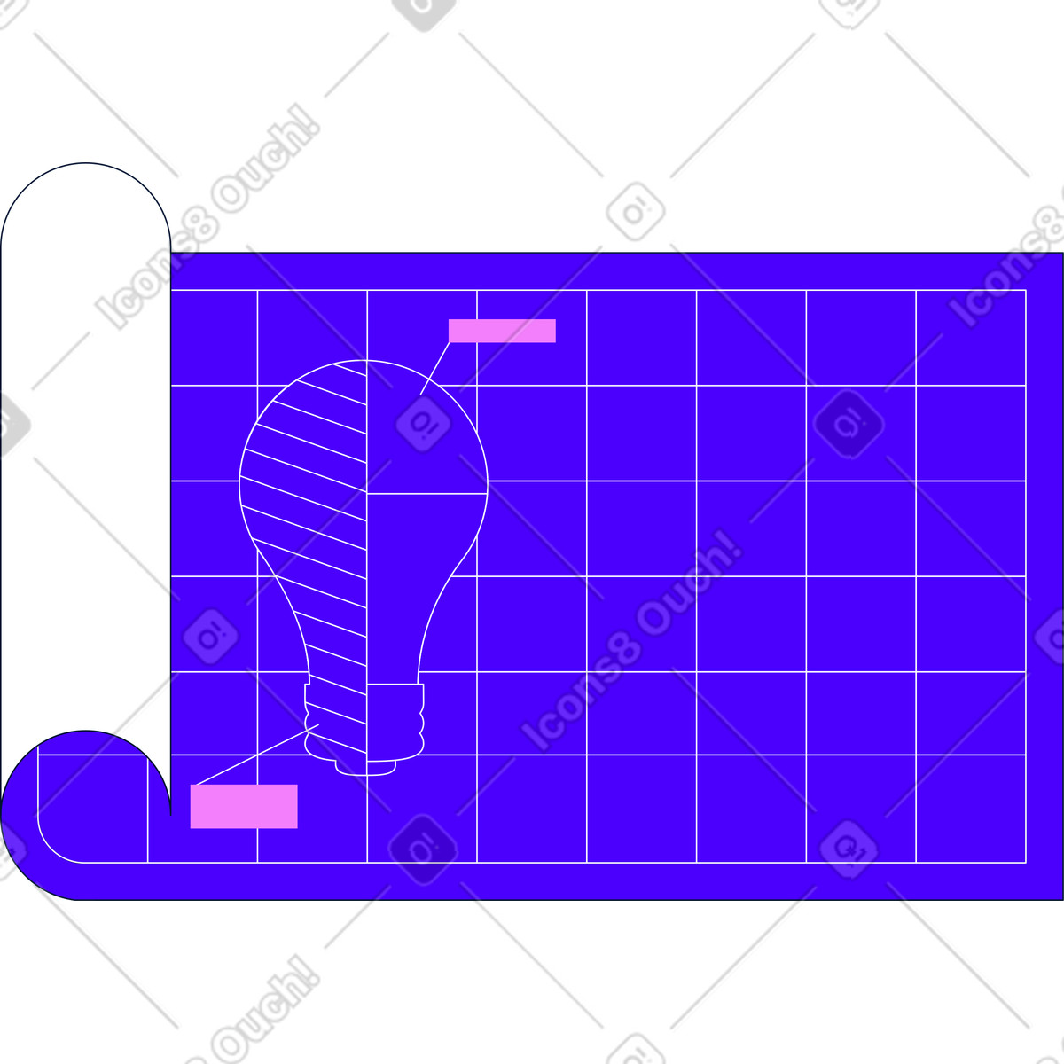 Cubes 스타일의 전구로 그리기 일러스트레이션 PNG, SVG 다운로드