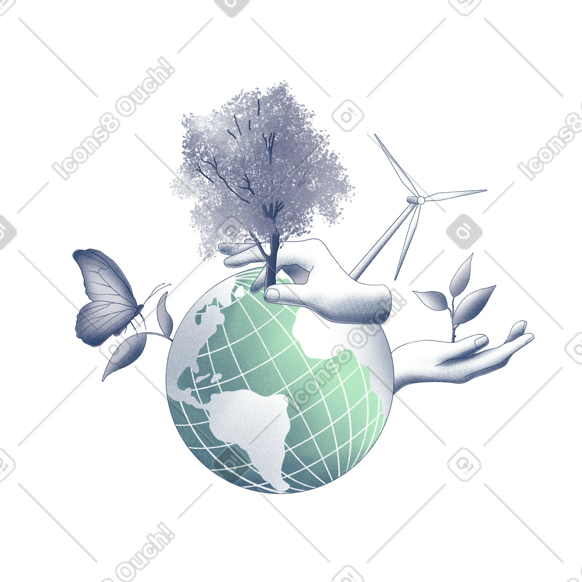 환경 보호 illustration in Haze style download in PNG, SVG