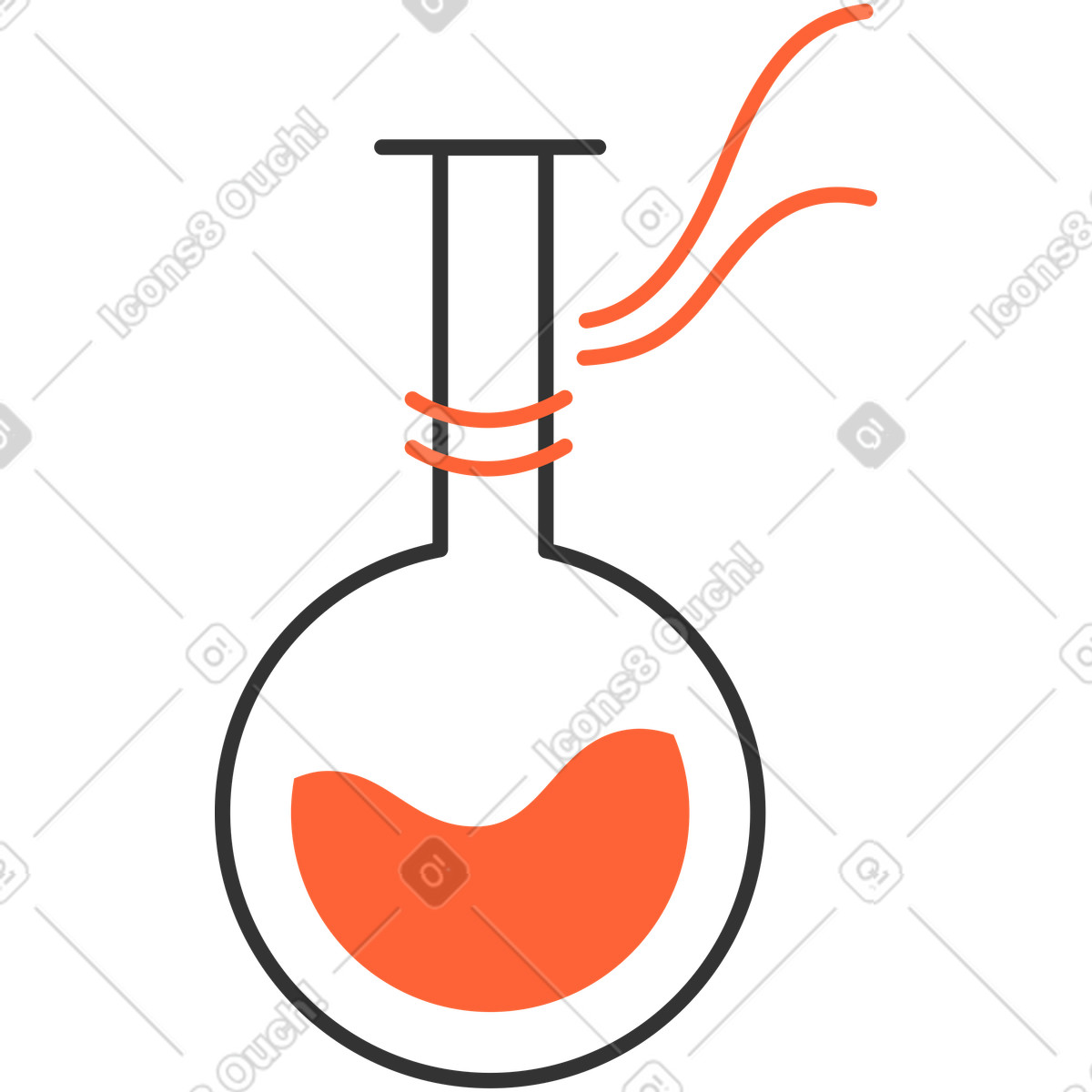 Kolbenlabor-Illustration im Crayon-Stil als Download in PNG, SVG