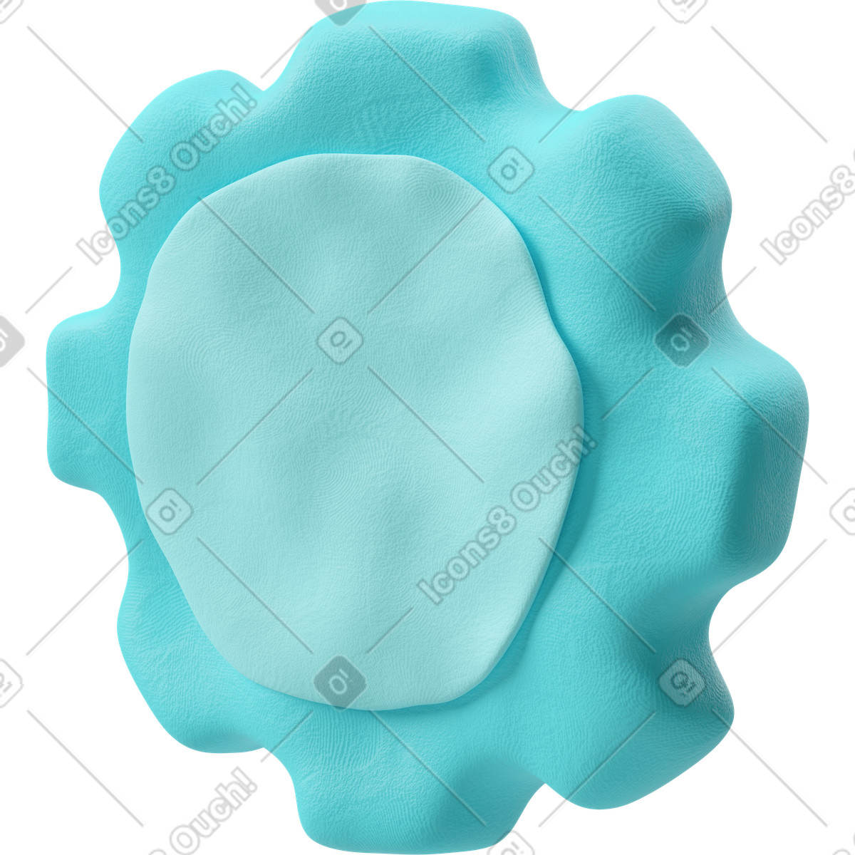 Ilustração de Visão três quartos uma engrenagem azul em no estilo 3D Plastilina para baixar em PNG, SVG