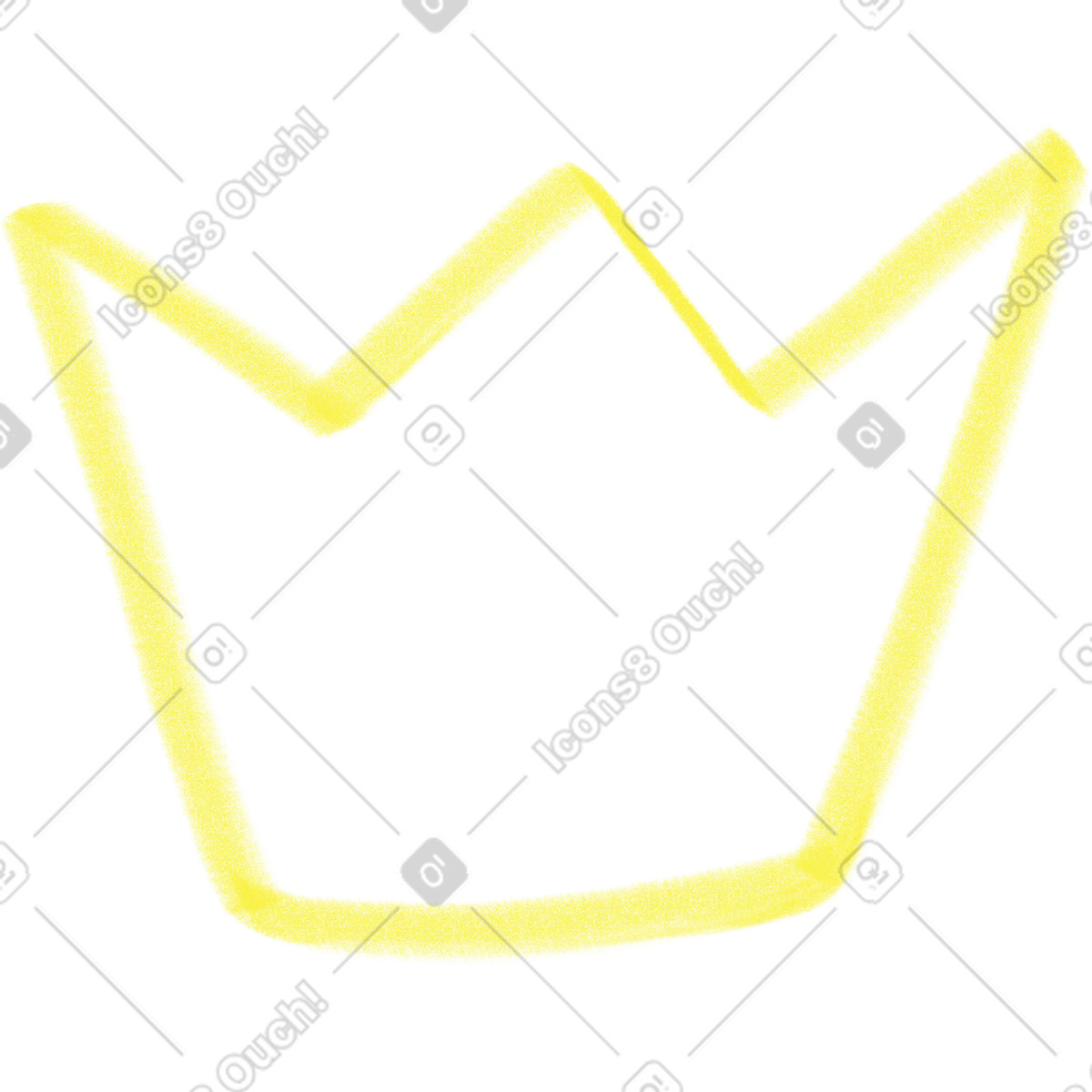 Ilustración Yellow linear crown en estilo Doodle a descargar en PNG y SVG