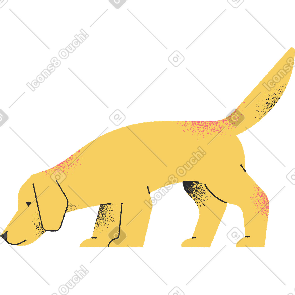 Ilustración Perro en estilo Pablo a descargar en PNG y SVG
